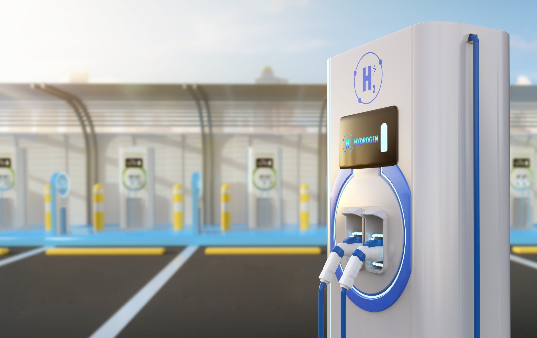 EV hydrogen charging station or electric vehicle recharging stat